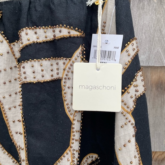 Magaschoni Black and Gold Patterned Maxi Skirt - Picture 5 of 9